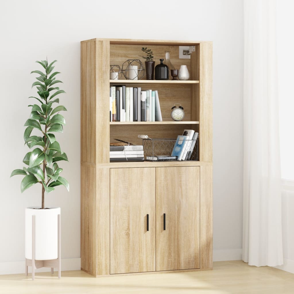 Wall Cabinet Sonoma Oak 80x33x80 cm Engineered Wood